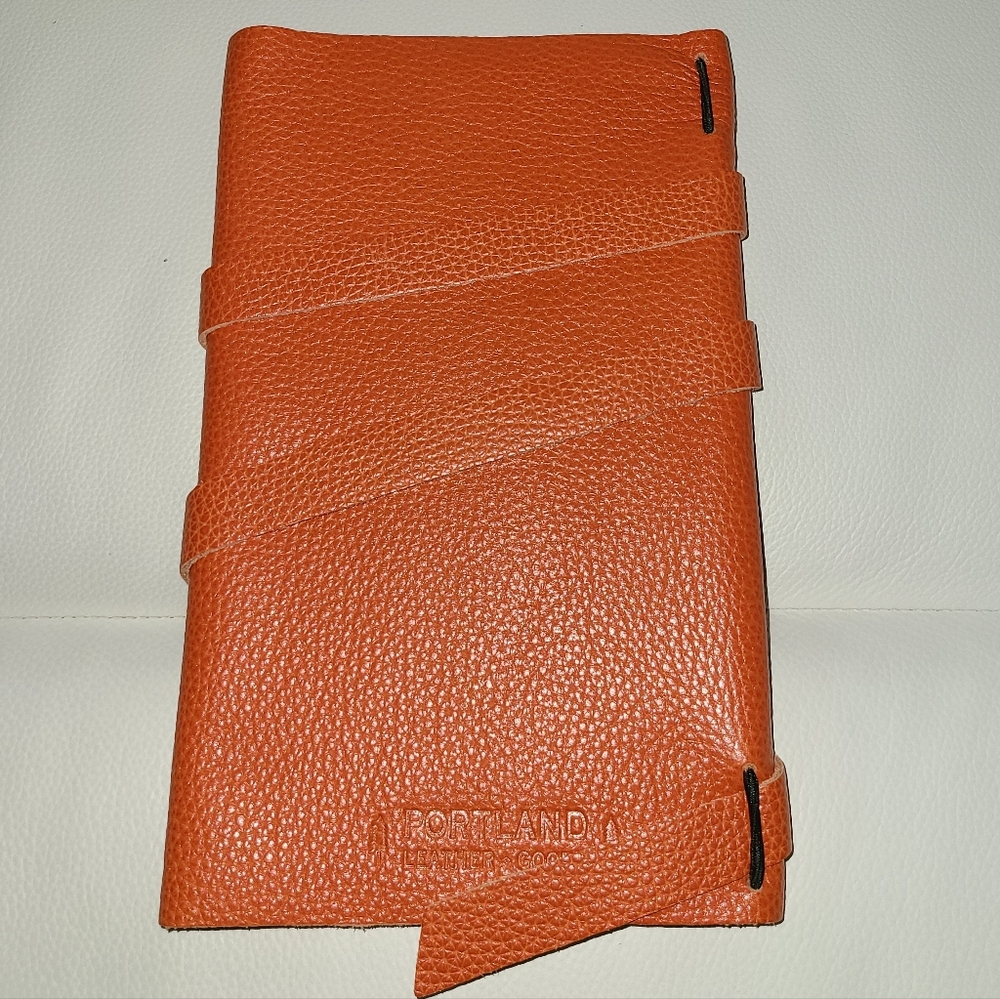 Portland Leather Orange Large Leather Wrap Journal